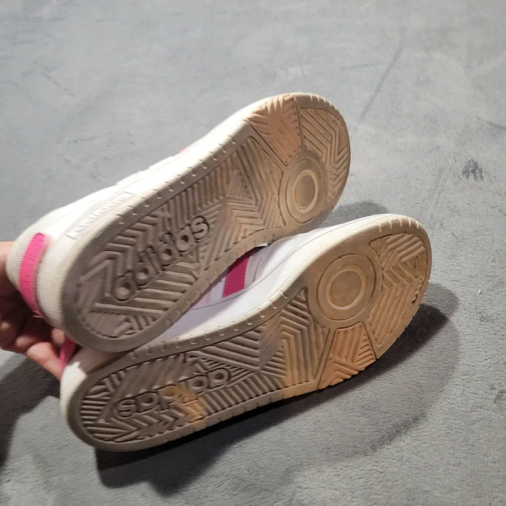 Adidas Hoops 3.0 Mid Womens 8.5 White Pink Pastel GX7 Basketball Sneaker Retro‎